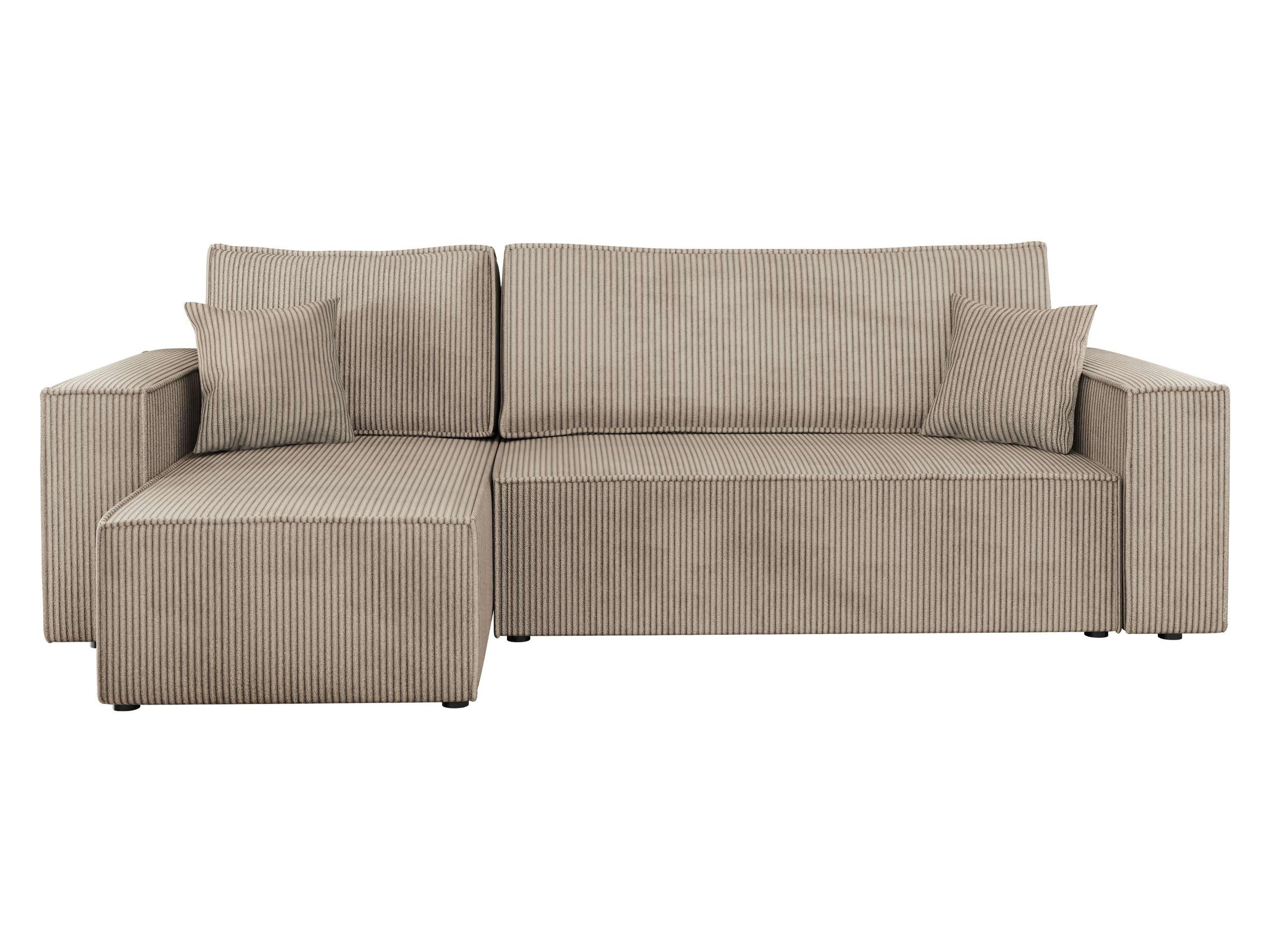 ECKSOFA Karl Cord - Beige/Schwarz, Holz/Kunststoff (244/145cm) - MIRJAN24