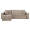 ECKSOFA Karl Cord - Beige/Schwarz, Holz/Kunststoff (244/145cm) - MIRJAN24