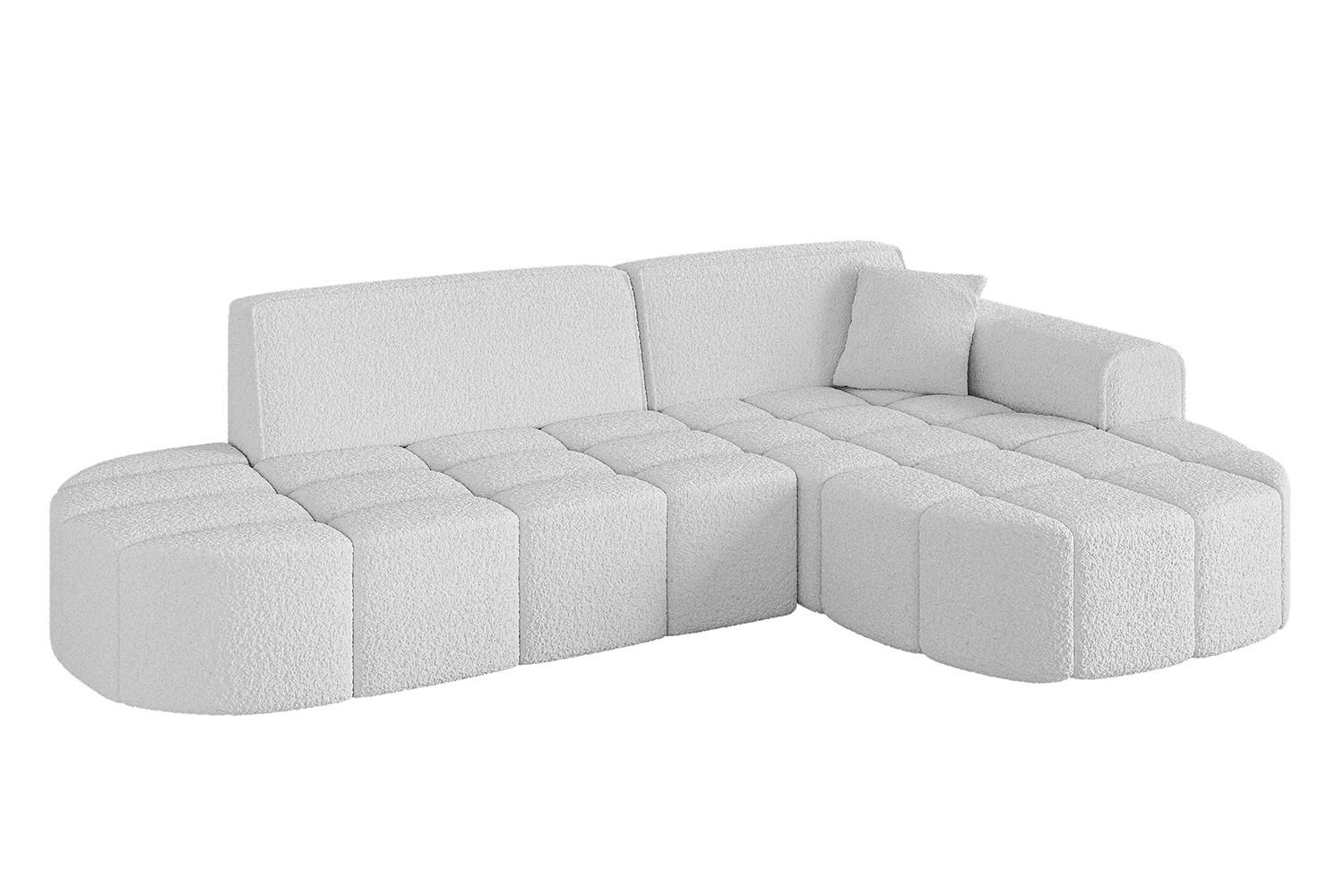 ECKSOFA Ottomane Rechts LIVO-L1 - 252x173x79,5 cm Weiß - Weiß, Holzwerkstoff/Textil (252/173cm) - ALTDECOR