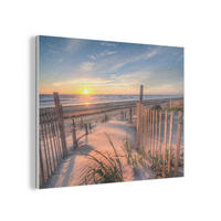 AKUSTIKPANEEL Strand - Meer - Düne - Sonnenuntergang - Landschaft 100x70 cm - Beige, Textil (100/0.9/70cm) - MuchoWow