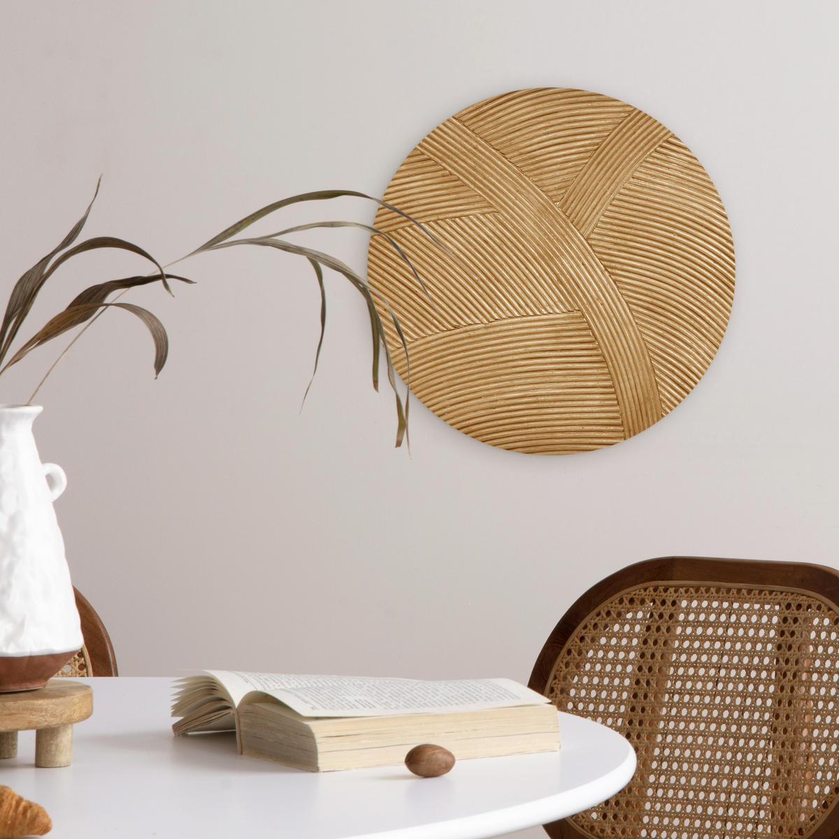 WANDBILD Struktur - Natur - Kunst - Rattan 30x30 cm - Naturfarben, Kunststoff (30/30cm) - MuchoWow