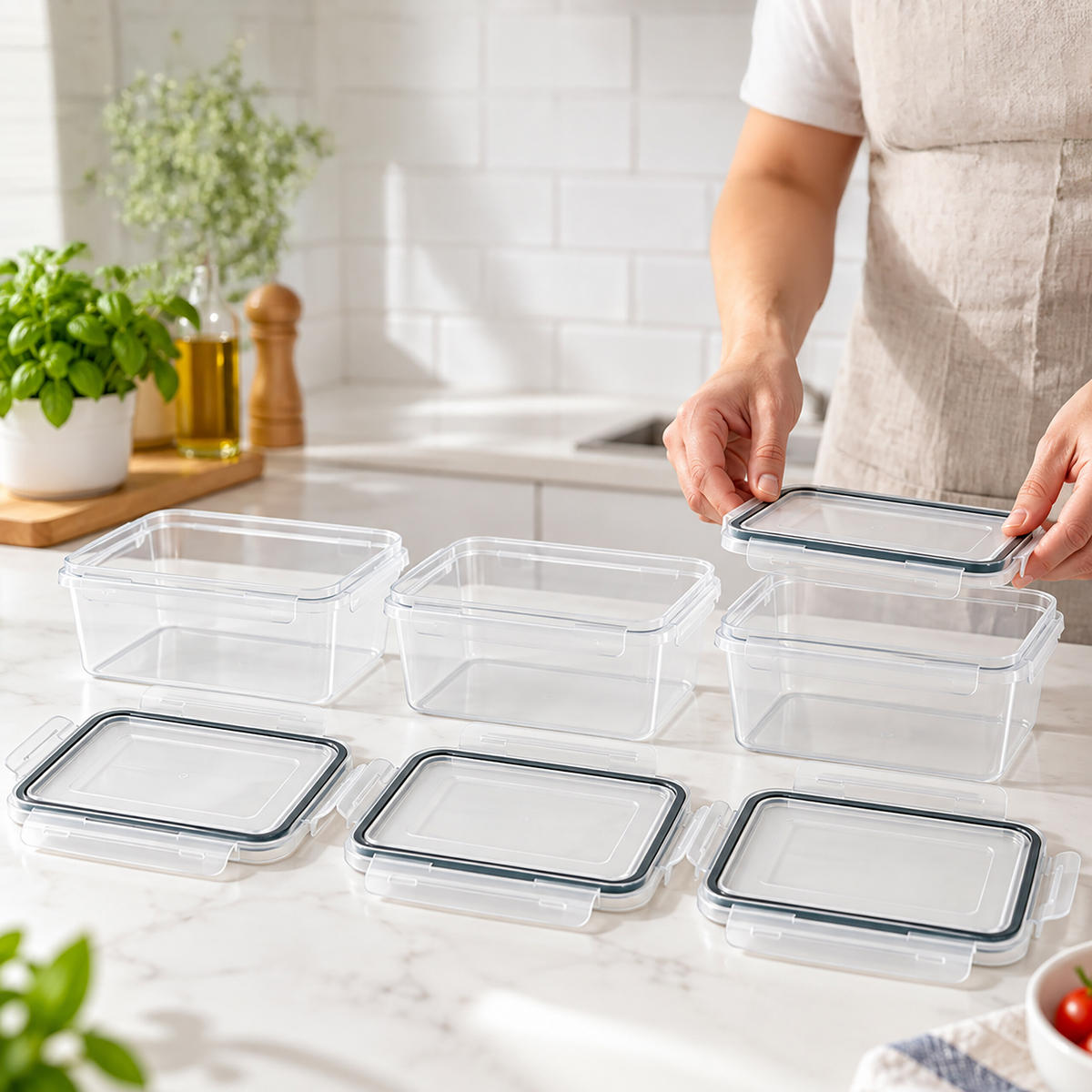 KRABIČKY Transparentní 10dílná-sada plast - průhledná, plast - Relaxdays