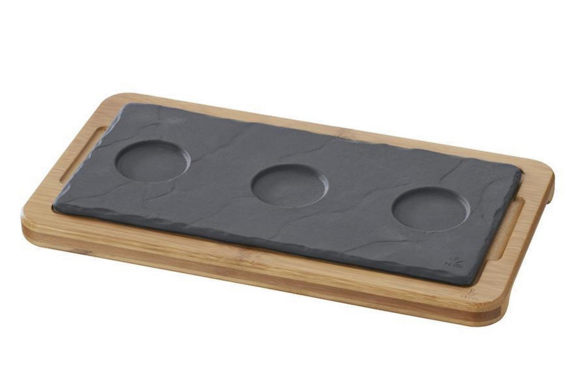 HOLZTABLETT 28,5 x 15 cm FÜR RECHTECKIGE TELLER 25 x12 cm Bambus - Braun, Keramik (15/1.7/28.5cm) - Revol Porcelaine France