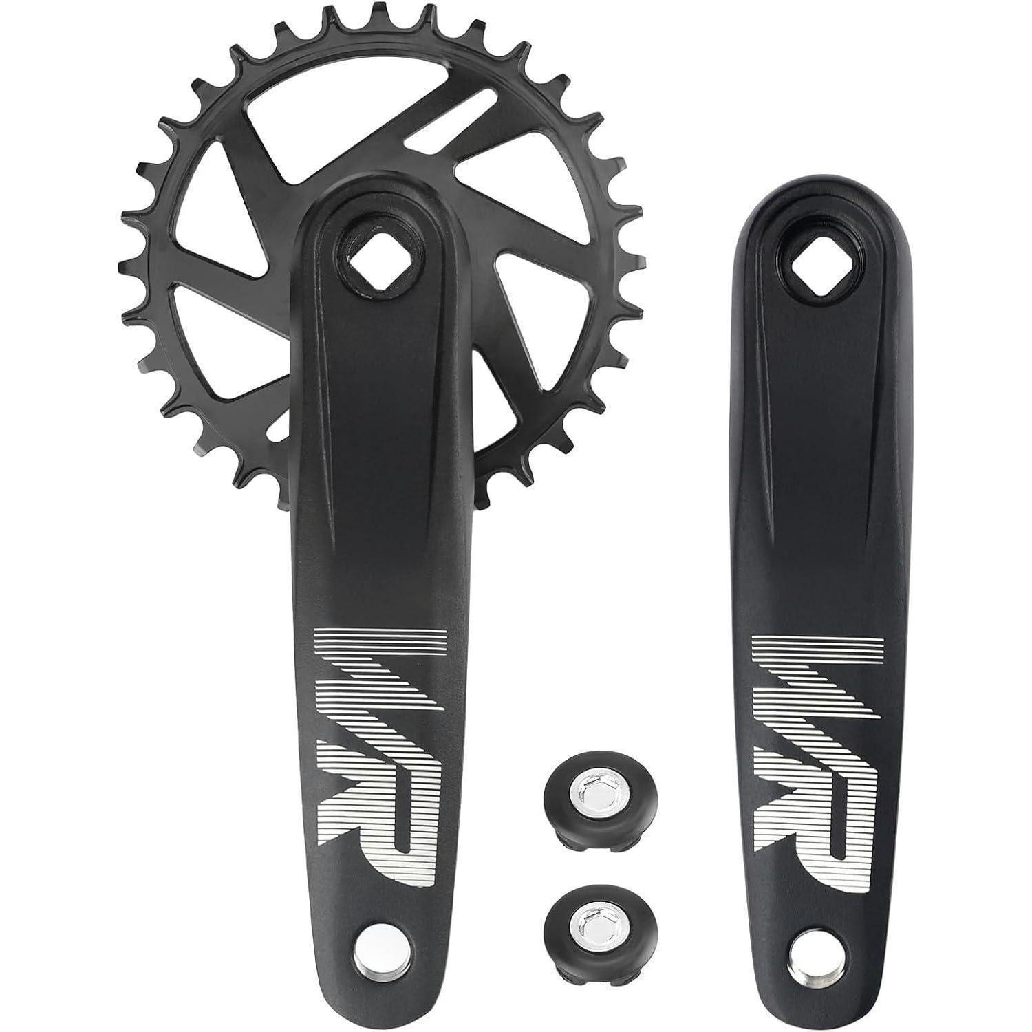 FAHRRAD-KURBELGARNITUR Set 170mm 32T/34T/36T/38T Aluminiumlegierung Schwarz - Schwarz, Metall (10/1/17cm)