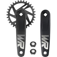 FAHRRAD-KURBELGARNITUR Set 170mm 32T/34T/36T/38T Aluminiumlegierung Schwarz - Schwarz, Metall (10/1/17cm)