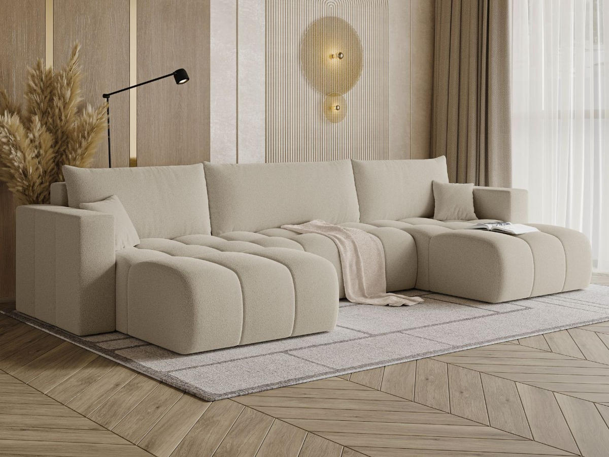 ECKSOFA U Neva Beige - Beige, Holz/Textil (370/170cm) - Graingold