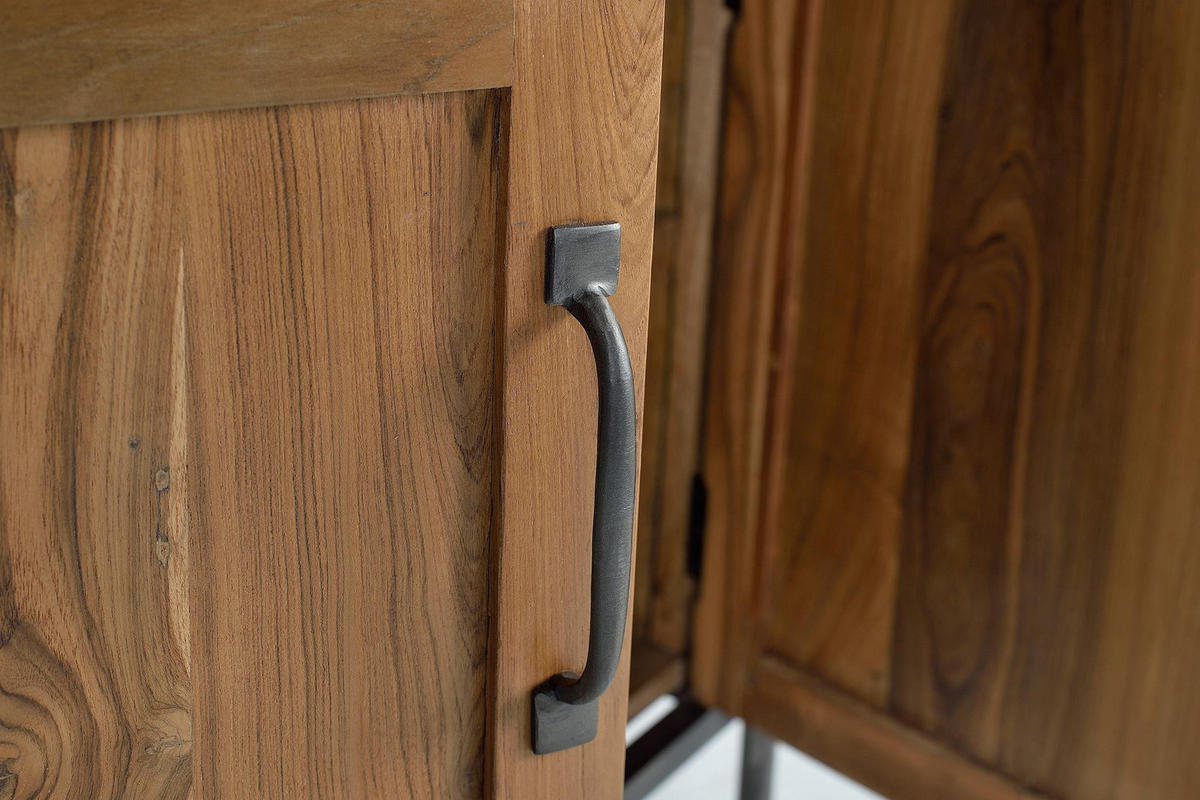 SIDEBOARD aus Teak- und Mangoholz und braunem Metall - Braun, Holz (40/110/140cm) - Giner y Colomer