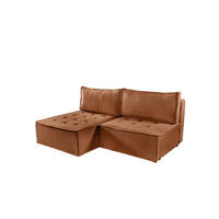 ECKSOFA Schlafsofa Amalia In Raven - Rotbraun, Holzwerkstoff/Textil (200/140cm) - Fun Möbel