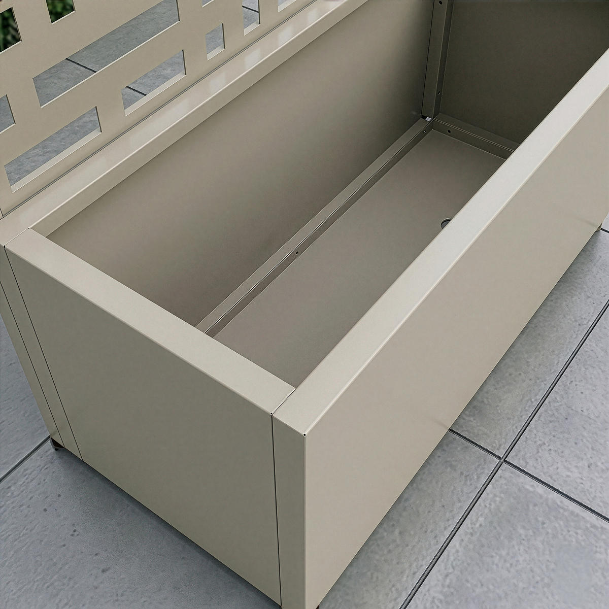 BLUMENKASTEN mit Trennwand Bernalda - Beige, Metall (82/190/38cm) - casa.pro
