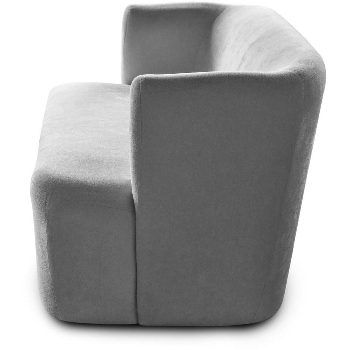 2-SITZER SOFA Nori hellgrau velour - Hellgrau/Schwarz, Kunststoff/Textil (150/68/72cm) - Beautysofa