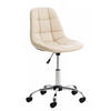 DREHSTUHL Lederlook creme - Chromfarben/Creme, Textil/Metall (55/79/55cm) - CLP