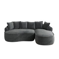 ECKSOFA 252/164/67 cm in Grau aus Chenille mit Chaiselongue - Grau, Textil (164/252cm) - Flora Grace