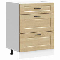 KÜCHENUNTERSCHRANK Porto Sonoma-Eiche Holzwerkstoff - Hellbraun, Holzwerkstoff (46/81.5/60cm) - vidaXL
