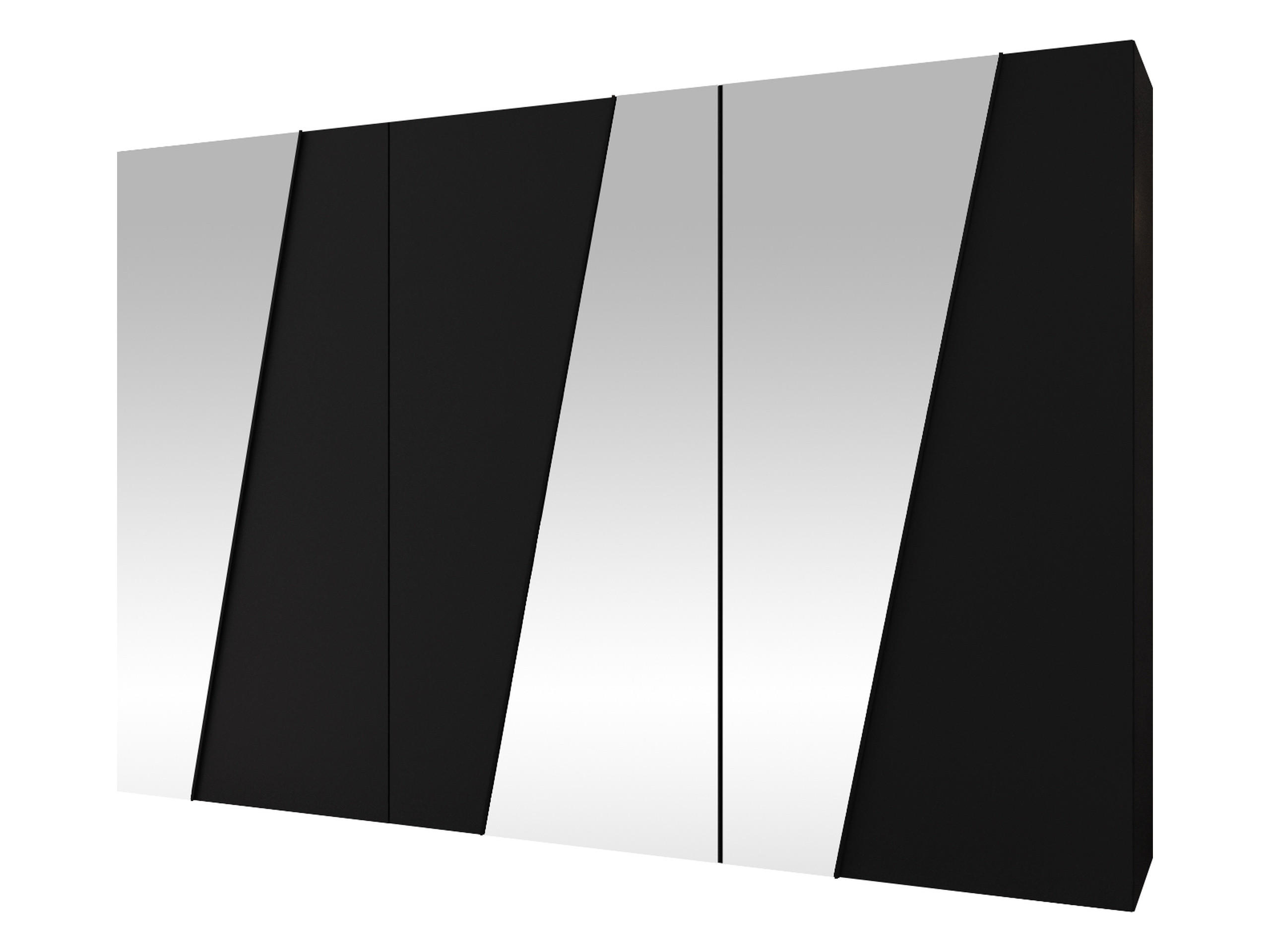 Mirjan24 Drehtürenschrank Schwarz 300x202x50 cm