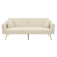 SCHLAFSOFA aus Sherpa 175x64x72 cm in Beige mit Schlaffunktion - Beige, Textil (175/72/64cm) - Modfu