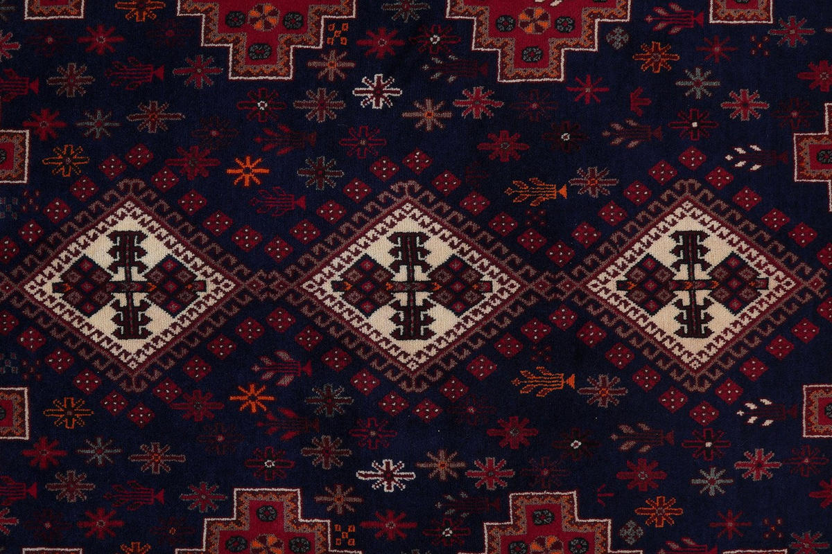 ORIENTTEPPICH handgeknüpft Afshar Blau 241/176 cm Schurwolle - Blau, Textil (176/241cm) - Looma