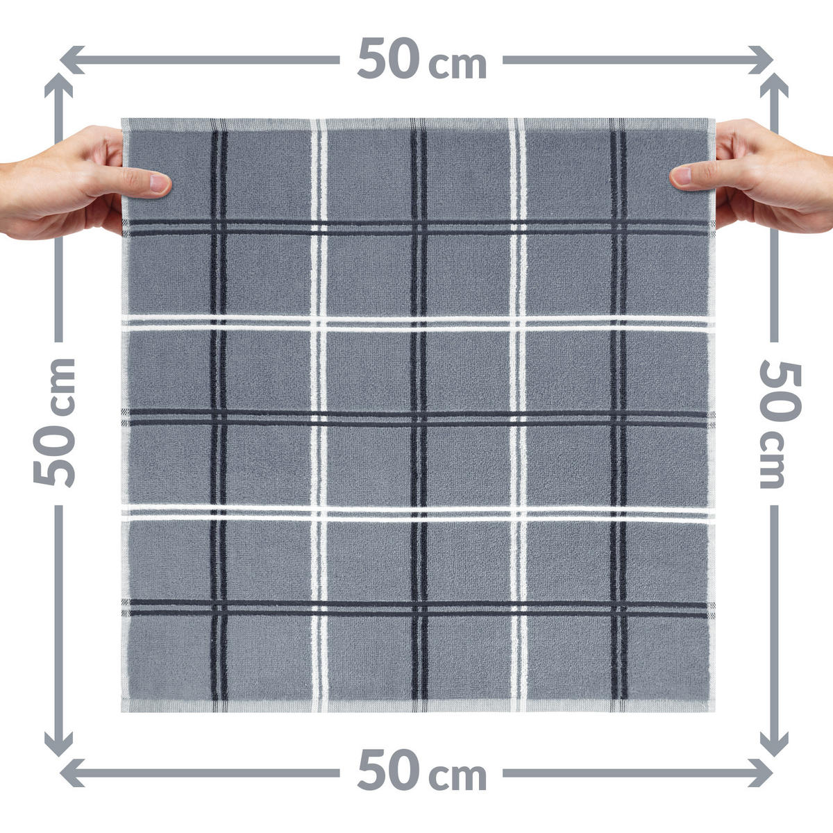 FROTTEE Küchenhandtücher 50x50 cm, 6er Set, Lyon Stein Grau - Grau, Textil (50/50cm) - Lashuma