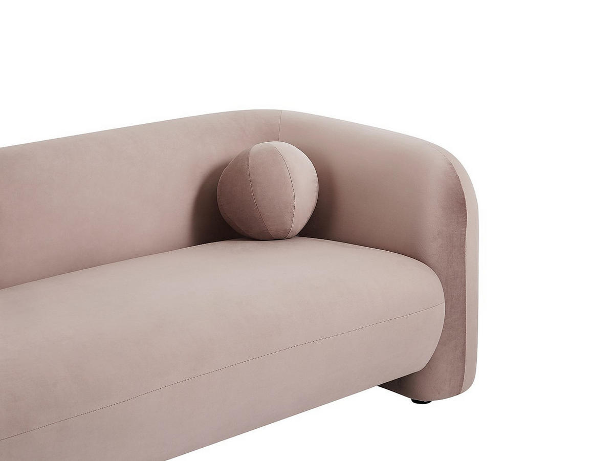 SOFA - 3 Personen - stoff - rosa Ovotas - Pink, Textil (226/68/86cm) - Vente-Unique