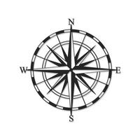 WANDDEKORATION Metal Nr.23 Compass 45/45/1.5 cm - Schwarz, Metall (45/45/1.5cm) - Decortie