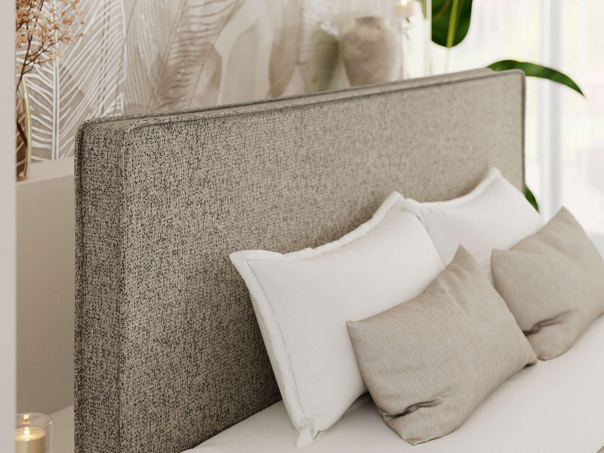 ČALÚNENÁ POSTEĽ LUMARO CLASSIC 140/200 - Taupe Štruktúrovaná látka - Matrac Foam - taupe/jadrový buk, drevo/textil (140/200cm) - MKS