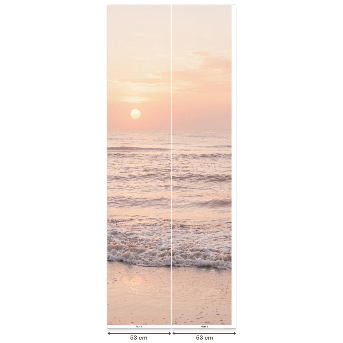 TAPETE - Sonne - Strand - Rosa - 100x260 cm - Hellrosa, Papier (100/260cm) - OnlyWow
