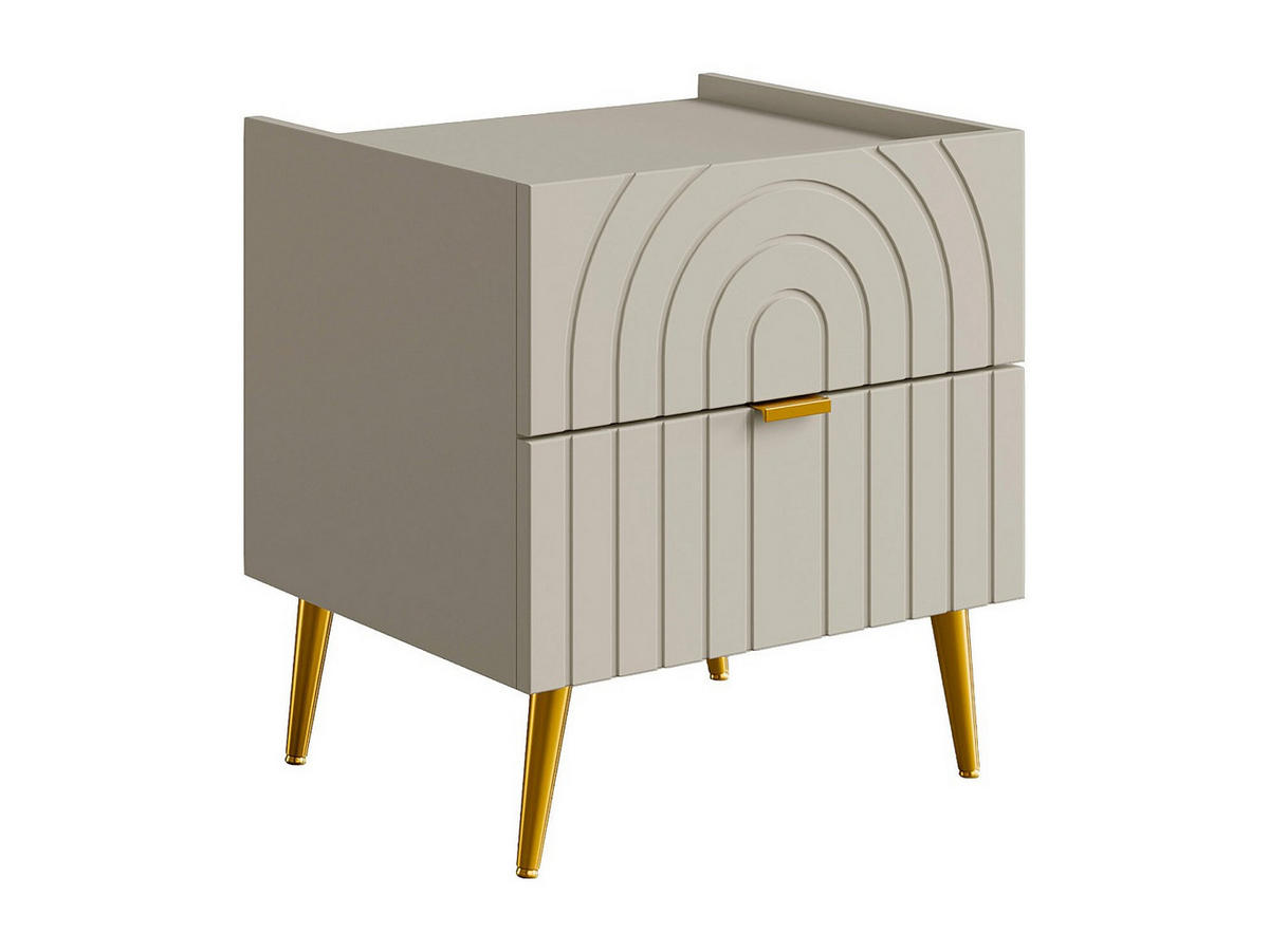 NACHTTISCH - 45 cm x 49.5 cm - Holz, Platte - Beige - NORSIM - Beige, Holz (45/40/49.5cm) - Vente-Unique