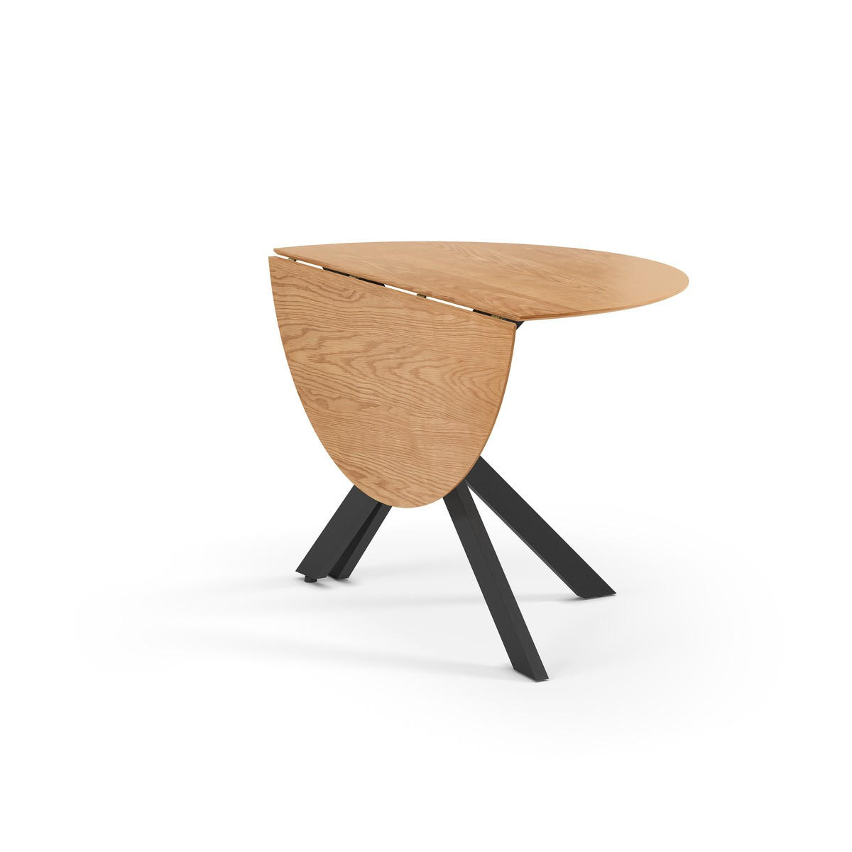 KLAPPTISCH runder mit Metallbeinen 110/110/75 cm - Eschefarben, Holzwerkstoff (117.5/110/75cm) - Calicosy