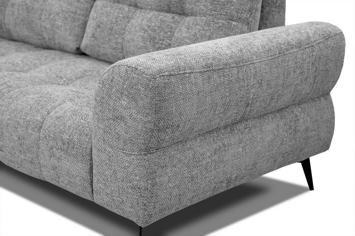 ECKSOFA SALVINI 5-Sitzer, grau - Schwarz/Grau, Holzwerkstoff/Textil (158/292cm) - Courtois Laville