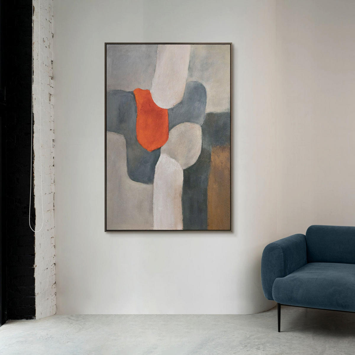 GEMÄLDE Flammende Insel Schattenfugenrahmen Eichefarben 140x100 cm - Eichefarben, Holz (140/100cm) - YS-art gallery