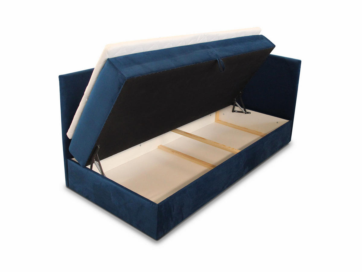 BOXBETT Flame - 80x200 - beige (Paros 02, Velvet - Paros) - Beige/Schwarz, Holz/Holzwerkstoff (80/200cm) - Sofnet