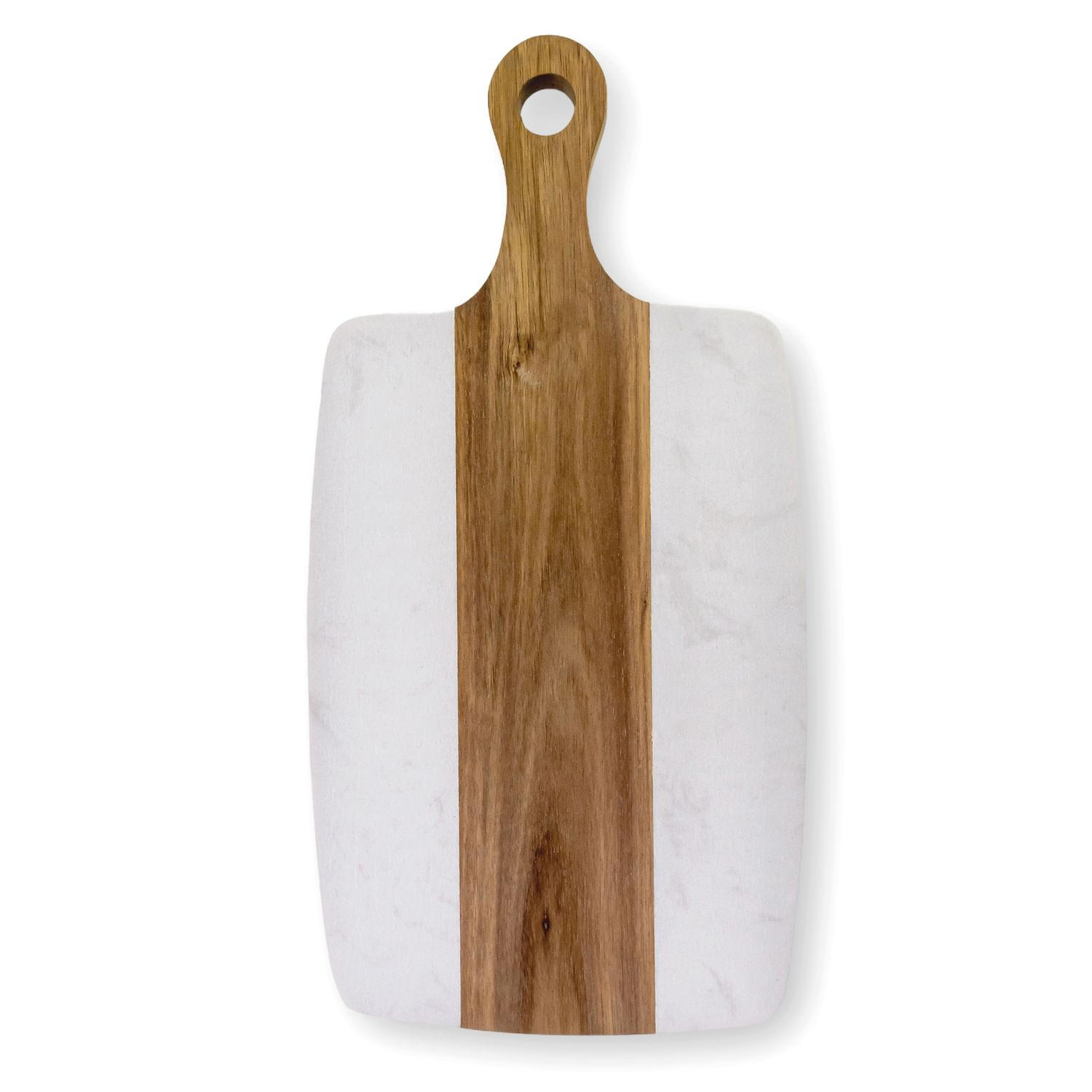 SCHNEIDEBRETT Holz & Mamor - Graubraun, Stein (18/35cm) - Intirilife