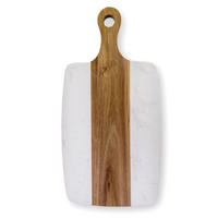 SCHNEIDEBRETT Holz & Mamor - Graubraun, Stein (18/35cm) - Intirilife