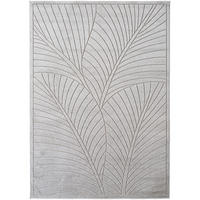 TEPPICH Outdoor, Fußbodenheizung-geeignet, mit Blattmotiv, ENGADIN in Silbergrau, 280 x 370 cm - Grau, Textil (280/370cm) - KADIMA DESIGN