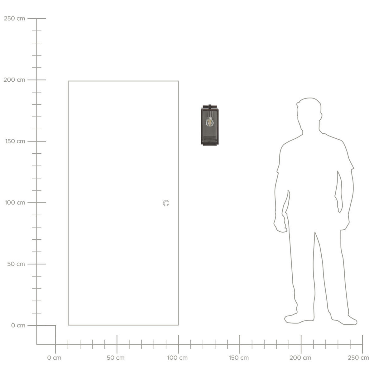 AUSSENWANDLEUCHTE Megget 20/20/33 cm - Schwarz, Metall (20/33/20cm) - Beliani