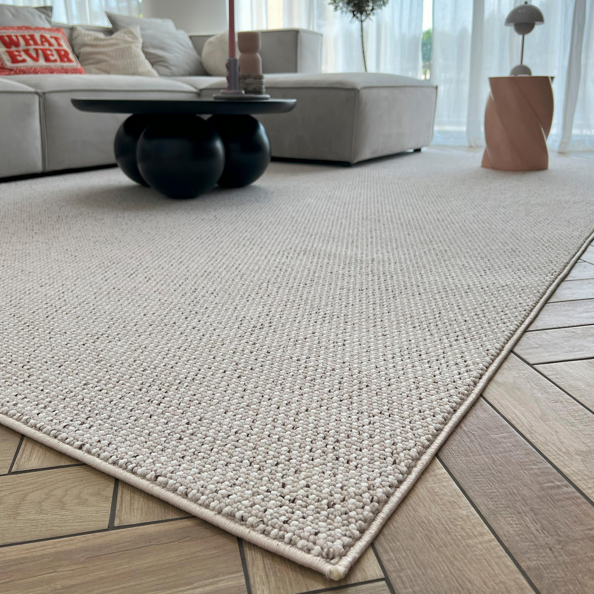 TEPPICH Lora PE15A Mazovia 140x200cm Beige Creme Einfarbig Kurzflor - Creme, Textil (140/200cm) - Mazovia