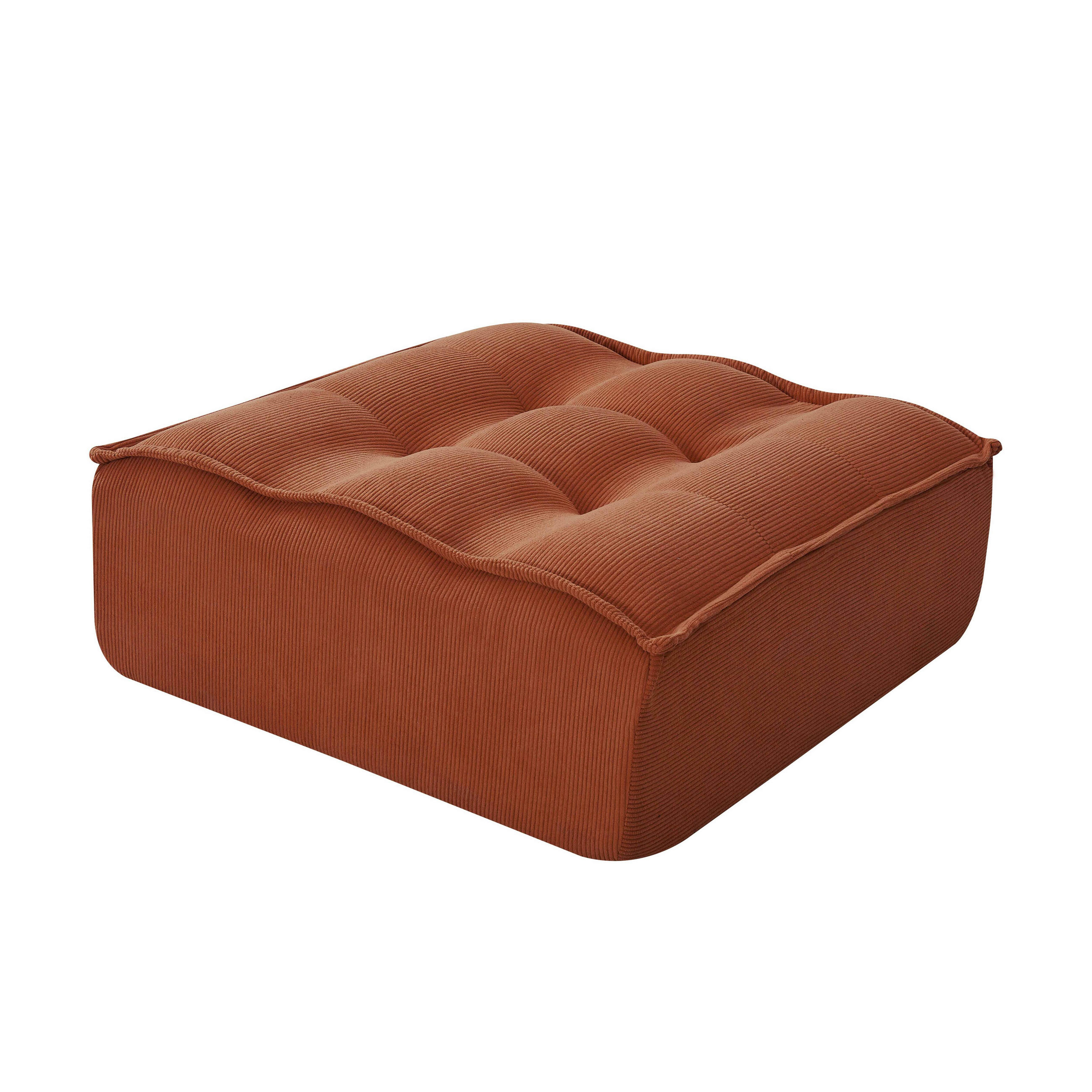 SITZPUFF, Terrakotta - Rot, Textil (80/32/75cm) - Oviala