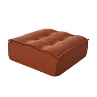 SITZPUFF, Terrakotta - Rot, Textil (80/32/75cm) - Oviala