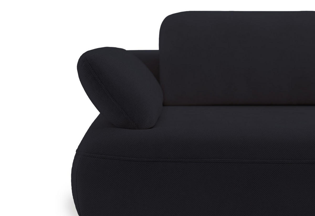 ECKSOFA Avolla Anthrazit rechts - Schwarz, Textil/Metall (186/284cm) - Selsey