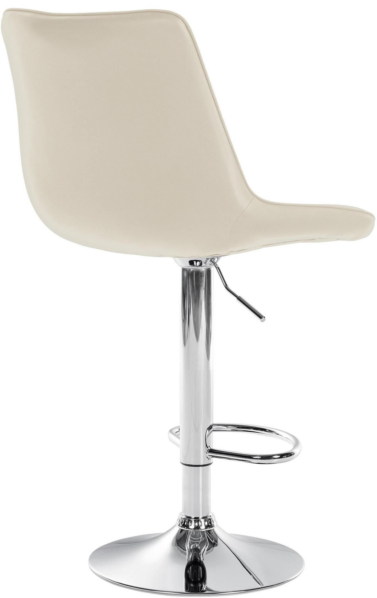 BARHOCKER 2er Set Tolor Kunstleder chrom creme - Chromfarben/Naturfarben, Kunststoff/Metall (49.5/112/50cm) - TPFLiving