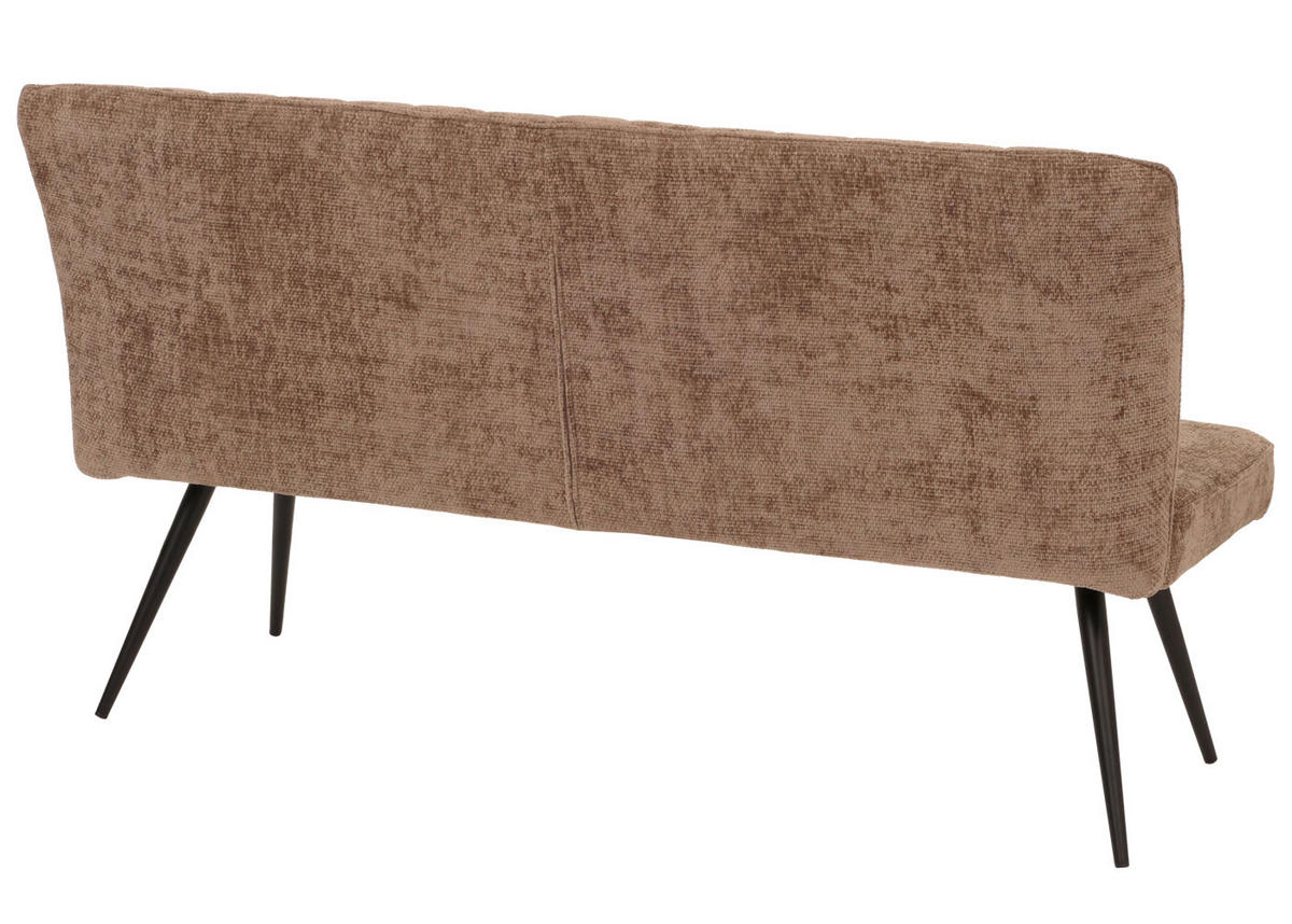 SITZBANK 90x160x60cm Sitzhöhe 48cm Rückenlehne Stoff/Textil Chenille Metall 160cm Braun - Braun, Textil (160/90/60cm) - BERLINLODGE