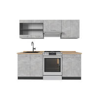 KUHINJSKI BLOK R-Line Beton/antracit 200 cm , DP Hrast - siva/antracit, leseni material (200/81.6/60cm) - Vicco