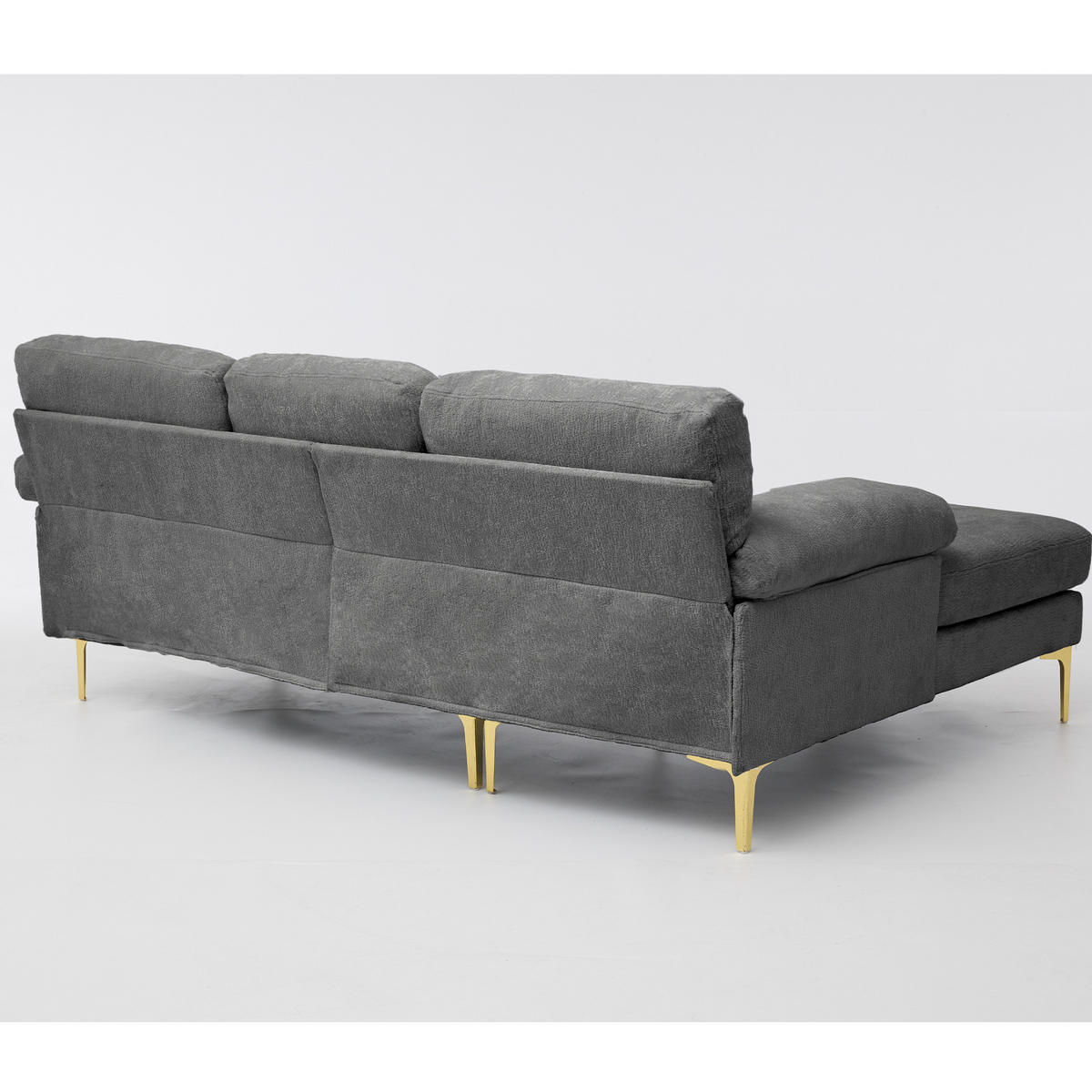 ECKSOFA 187,5/130/79 cm grau aus Holz mit wechselbarer Liegefläche - Grau, Holz (130/187.5cm) - OKWISH
