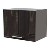 KLAPPHÄNGESCHRANK Essen W4B/45 Schwarz Hochglanz / Grau Matt 45 / 32,5 / 36cm - Schwarz Hochglanz/Schwarz, Holz/Holzwerkstoff (45/36/32.5cm) - Feldmann-Wohnen