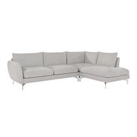 ECKSOFA Elou Silber Microfaser - Chromfarben/Silberfarben, Holz/Textil (277/200cm) - S-Style Möbel