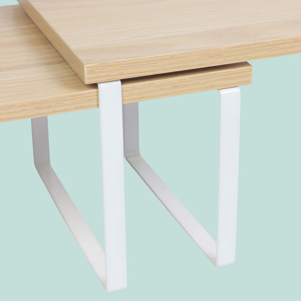 GEWÜRZREGAL Natur-Weiß 2er-Set 60 cm - Hellbraun/Weiß, Holz/Metall (29.5/15.5/30cm) - Relaxdays