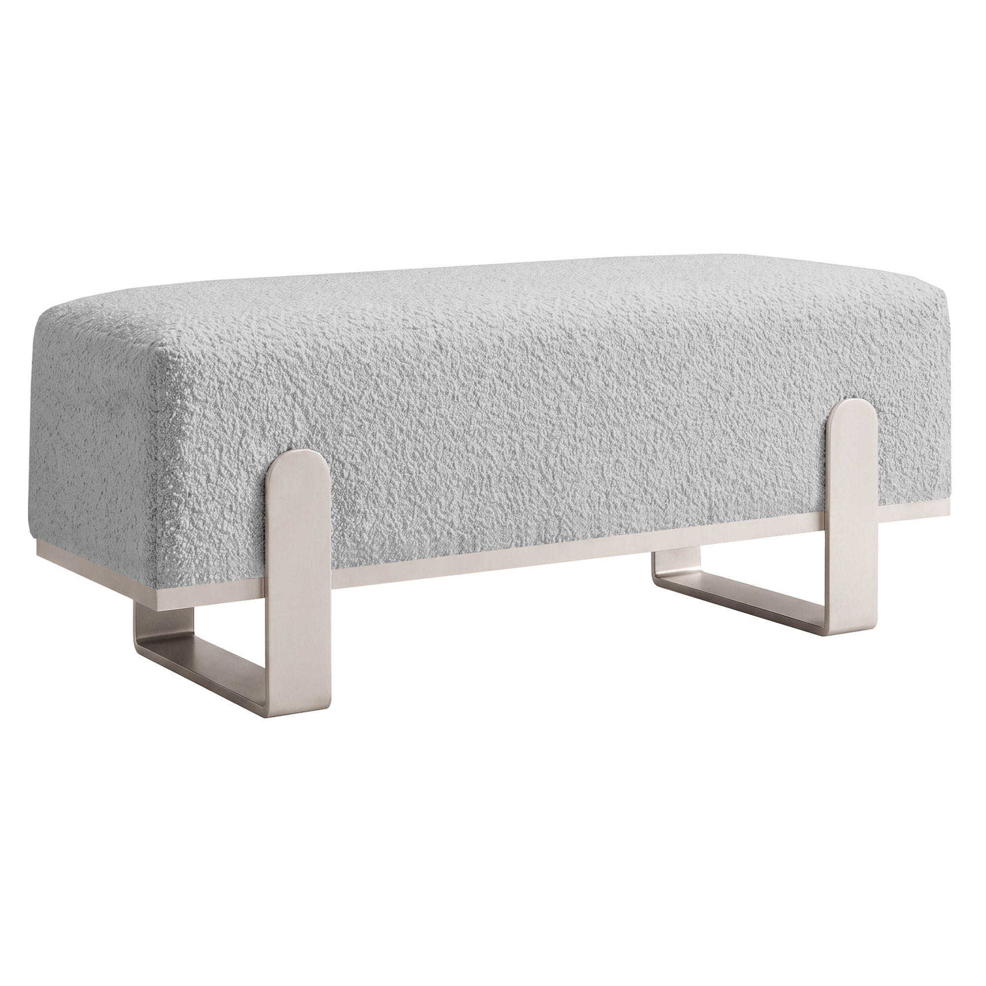 SITZBANK Melissa, Polsterbank 80 cm mit Metallgestell, Bouclé-Stoff, Grau+Kaschmir - Kaschmir/Grau, Metall (80/47/35cm) - Beautysofa