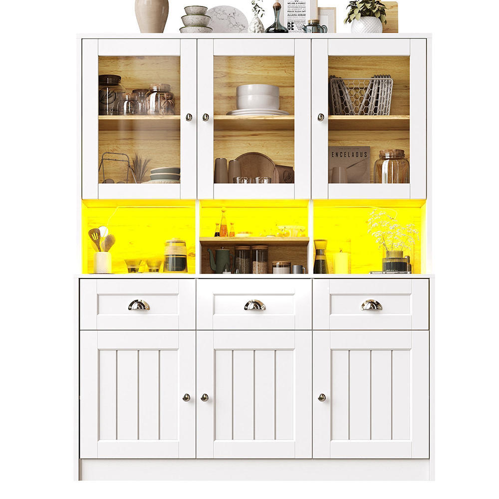 KÜCHE Wandschrank Weiß/Schwarz 140/40/175 cm - Weiß, Holzwerkstoff (140/175/40cm) - Zephmum