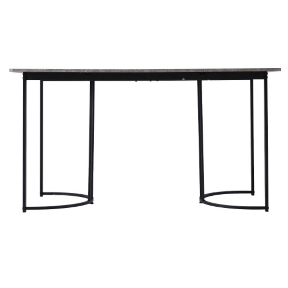 ESSTISCH 140x80 rechteckig mit Marmor-Optik und Metallgestell für Küche und Wohnzimmer, grau - Grau, Holzwerkstoff (140/80/75cm) - Luhomfu