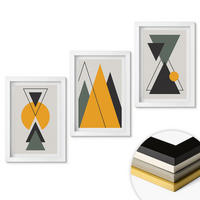 WANDBILDER 3er-Set - 20x30 cm Weißer Rahmen - Abstrakte geometrische Formen - Weiß, Kunststoff (20/30cm) - ArtPrintCave