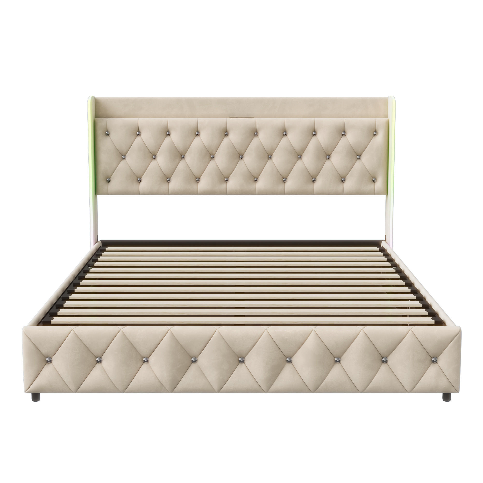 Fortuna Lai Polsterbett Beige 160x200 cm